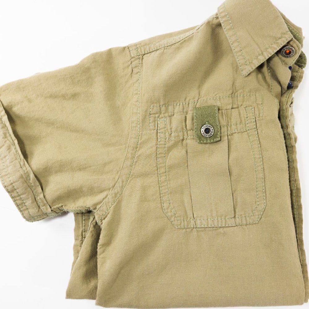 Tommy Hilfiger Army Style Boys Button Up Shirt